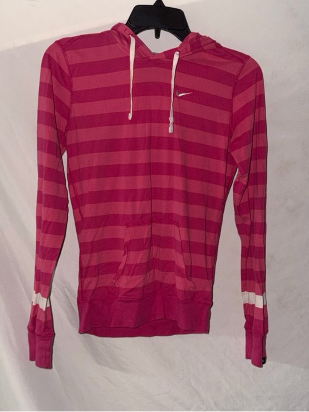 Nike Hot Pink Striped pullover hooded t-shirt